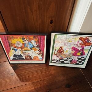 Colorful Framed CAT CO-DEPENDENT Cartoon Art Prints